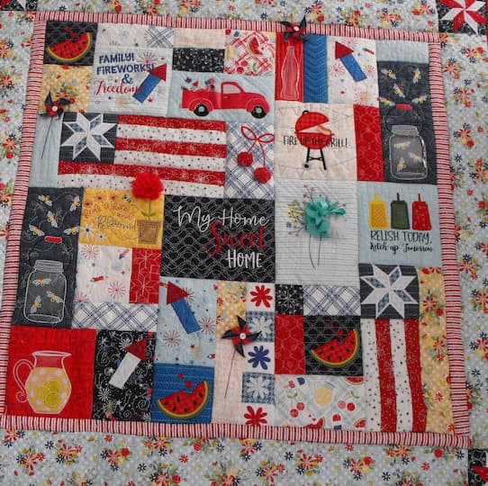 Red White and Bloom Fabric Kit