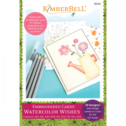 Kimberbell Designs Embroidered Cards Watercolor Wishes