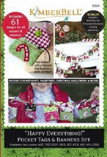 Kimberbell KD541 Happy Everything! Pocket Tags & Banners