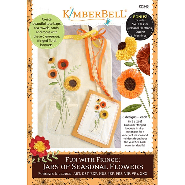 Kimberbell Designs Fun With Fringe - Jars of Seasonal Flowers