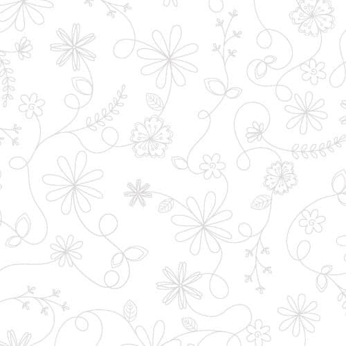 Kimberbell Basics Refreshed Swirl Floral — White on White