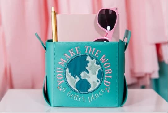 FOLDING STORAGE TOTE BLANK, TURQUOISE