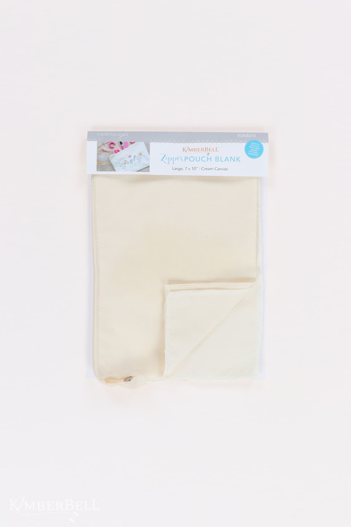 Zipper Pouch Blank, Canvas, Cream, Large — image 1
