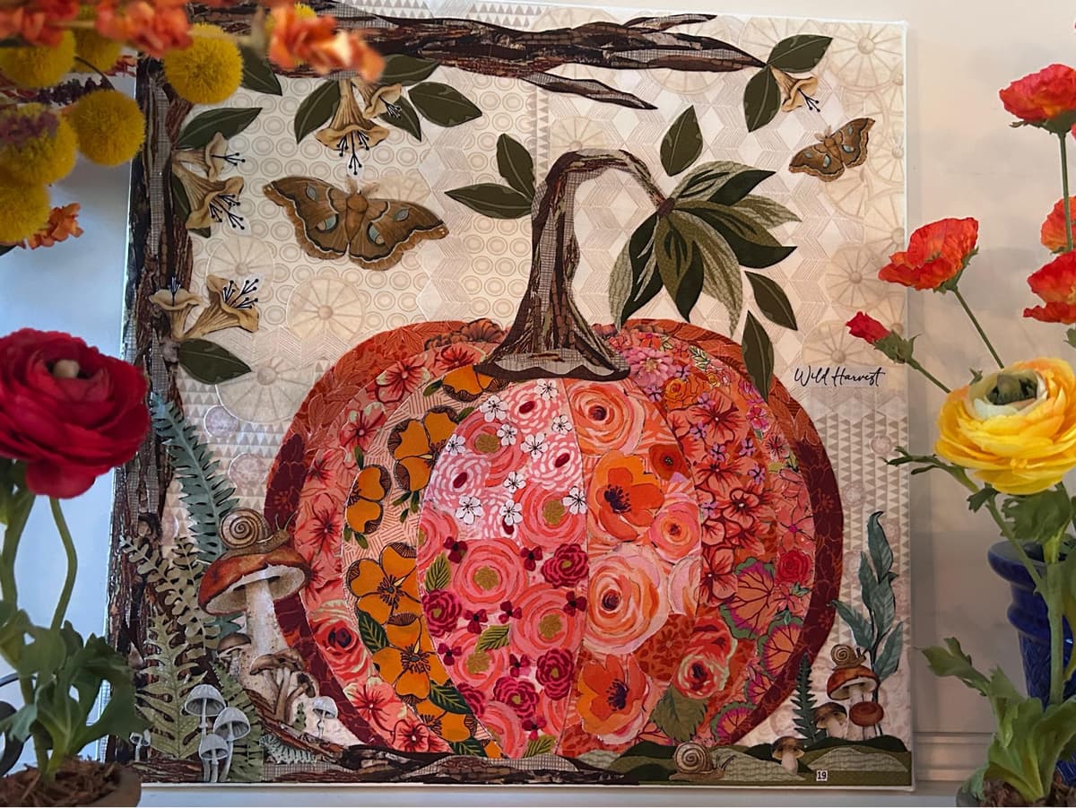 Patti D. Pumpkin Collage "Wild Harvest" Part 1