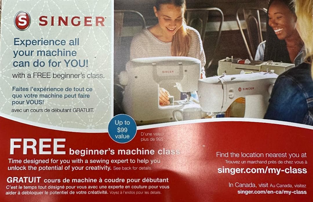 Singer New Owner Class — image 1