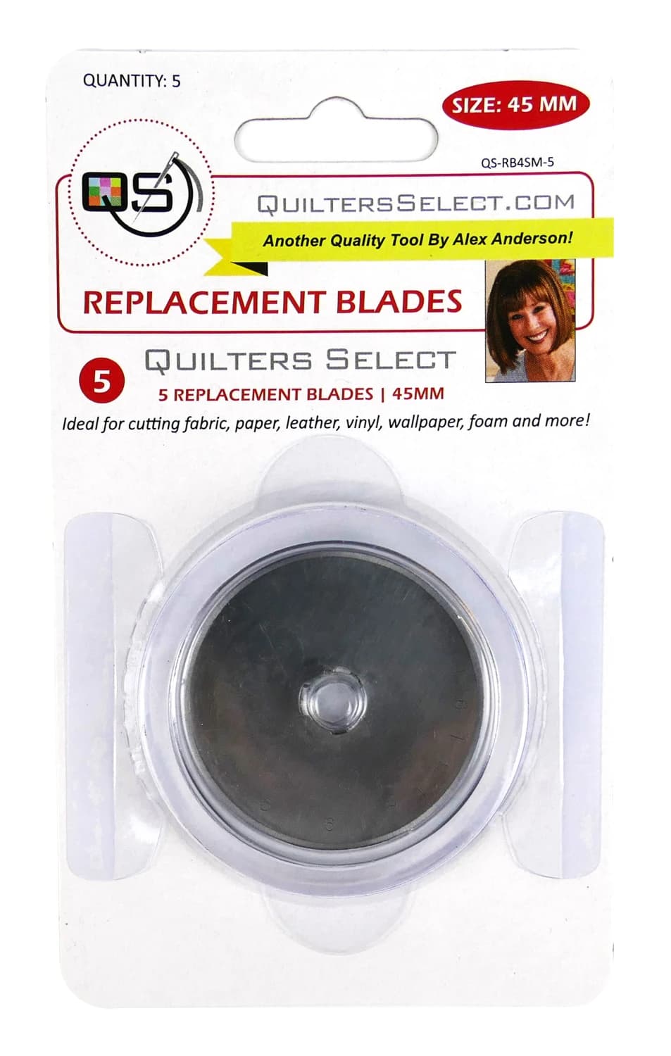 Quilters Select 45mm Rotary Blade Replacements 5 Pack