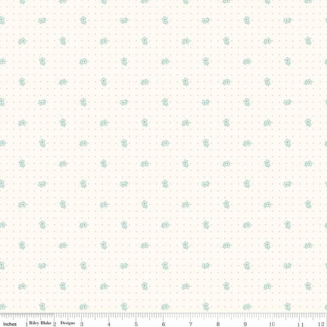 Bee Backgrounds by Lori Holt C6380 Teal Daisy