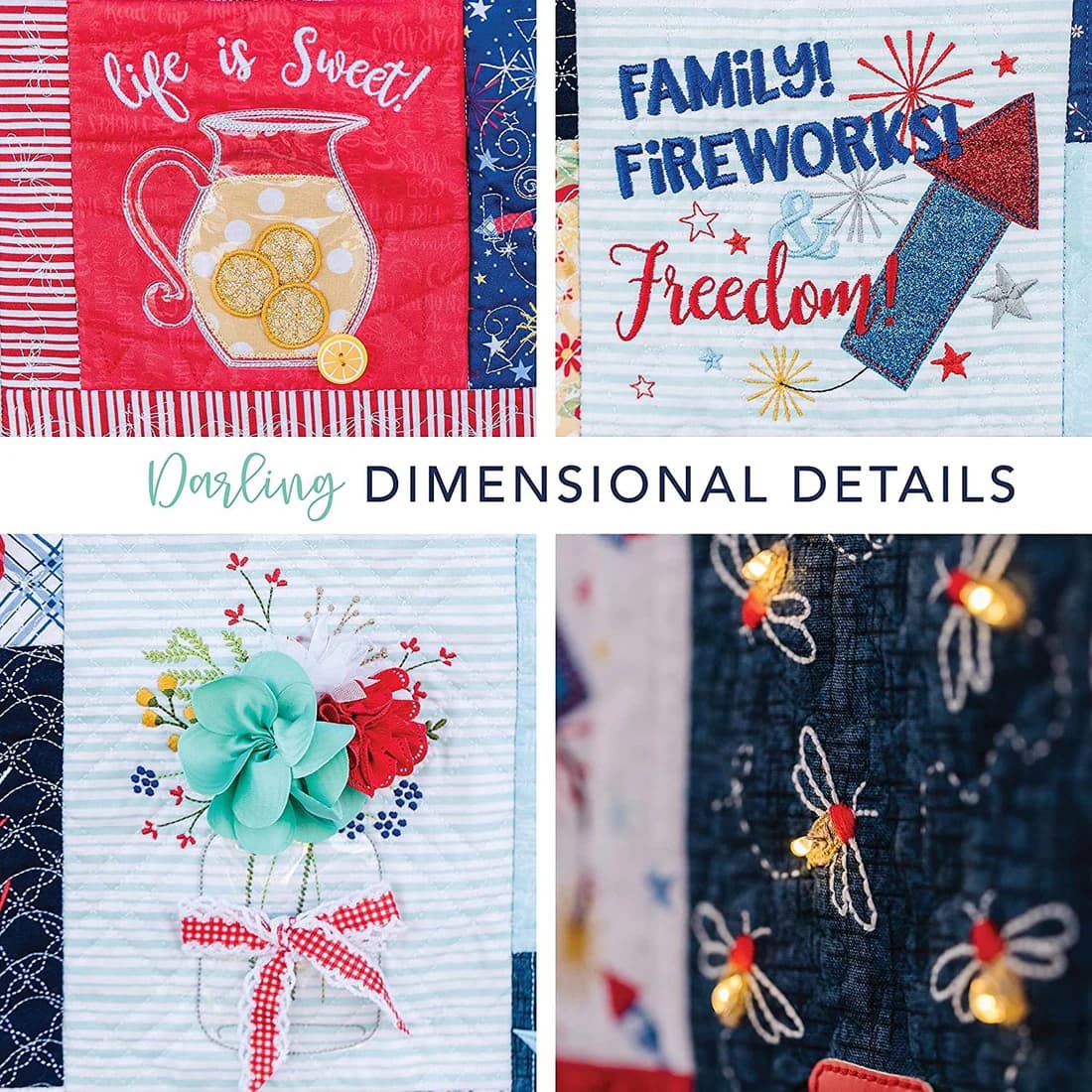 Kimberbell Designs Red White and Bloom Quilt Machine Embroidery Version — image 5