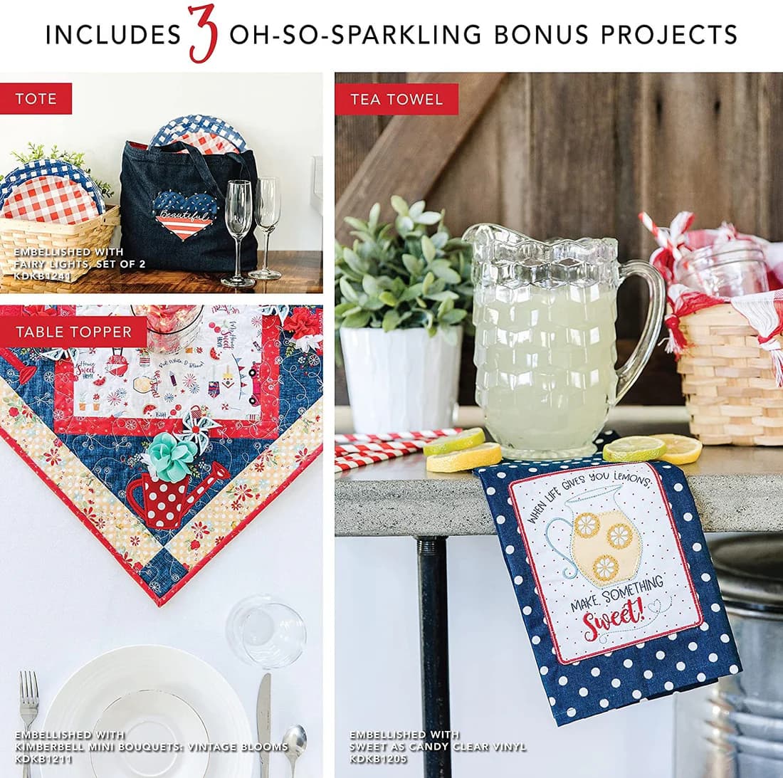 Kimberbell Designs Red White and Bloom Quilt Machine Embroidery Version — image 6