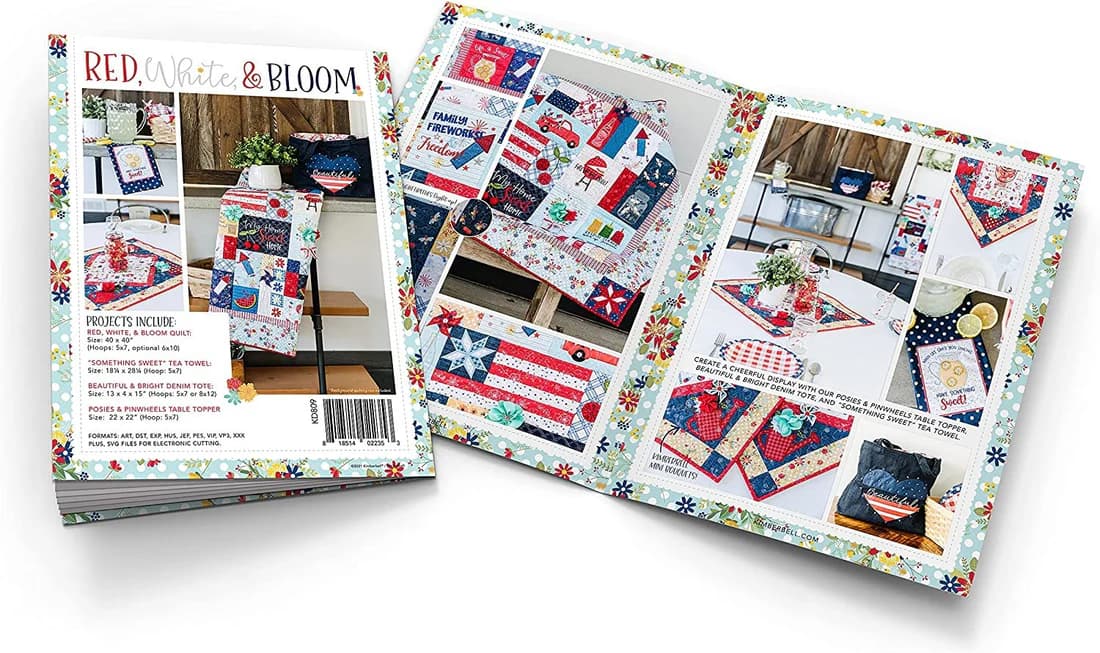 Kimberbell Designs Red White and Bloom Quilt Machine Embroidery Version — image 2