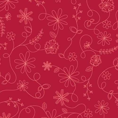 Kimberbell Basics Refreshed Swirl Floral — Red