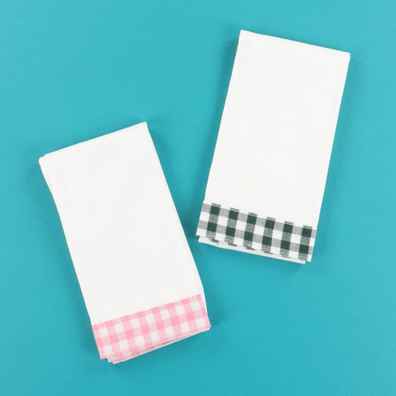 Kimberbell Designs Gingham Trim Tea Towels