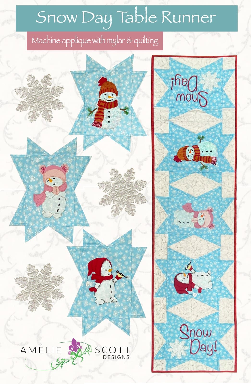 Amelie Scott Designs Snow Day Table Runner