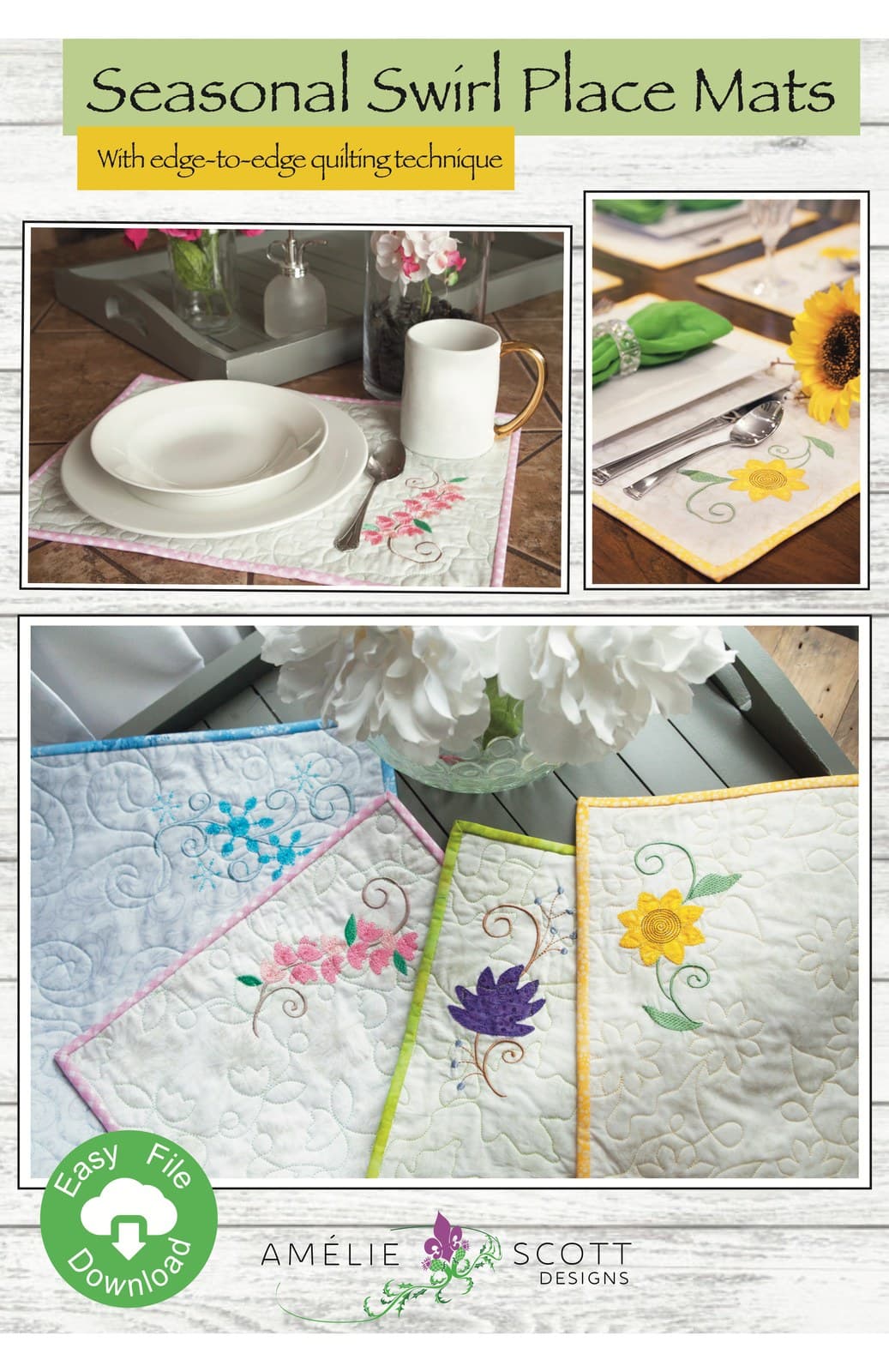 Amelie Scott Designs Seasonal Swirl Place Mats