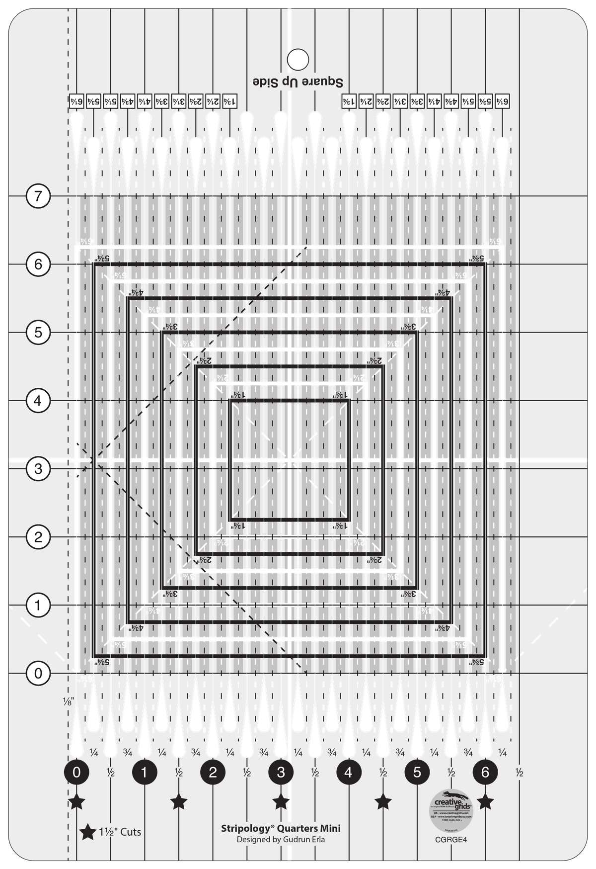 Creative Grids Stripology Quarters Mini Quilt Ruler — image 3
