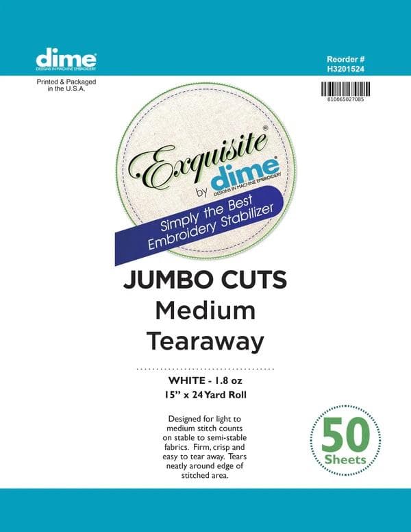 DIME Jumbo Cuts Medium Tearaway Stabilizer Sheets