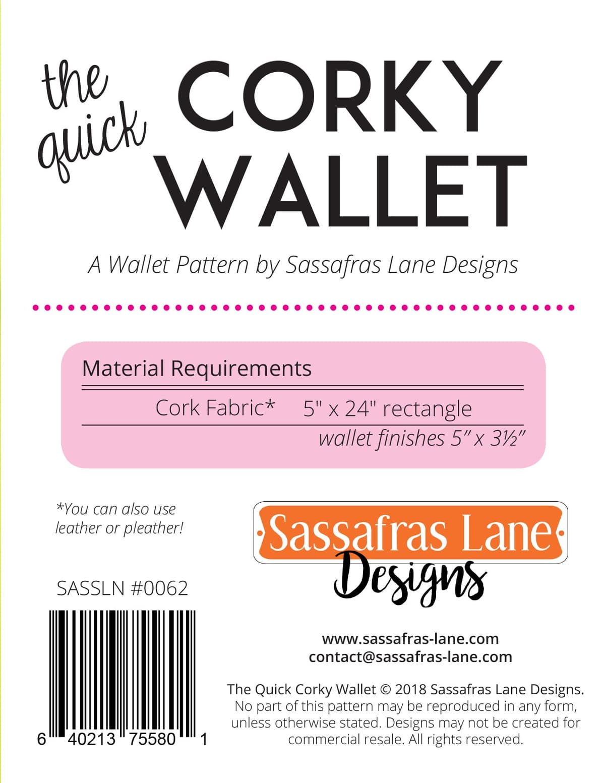 The Quick Corky Wallet Pattern — image 2