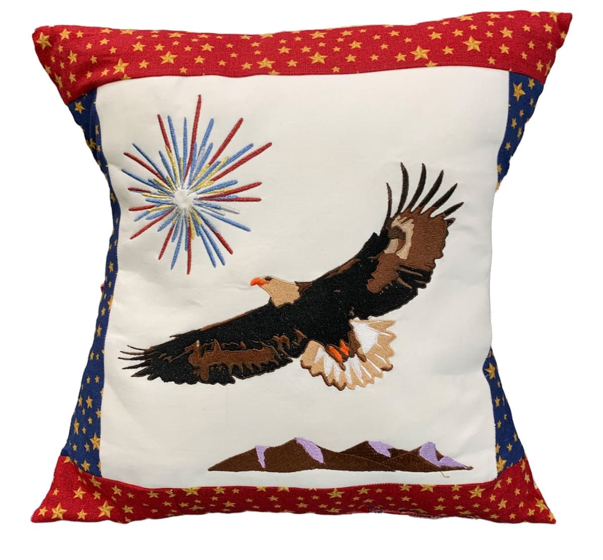 Laurie Kent Designs Celebrate America Bench Pillow Machine Embroidery — image 3