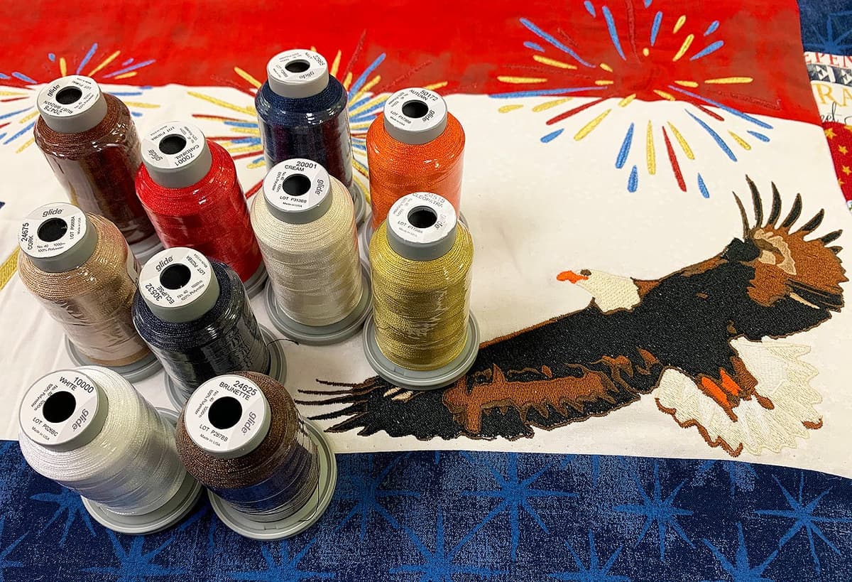 Laurie Kent Designs Celebrate America Bench Pillow Machine Embroidery — image 4