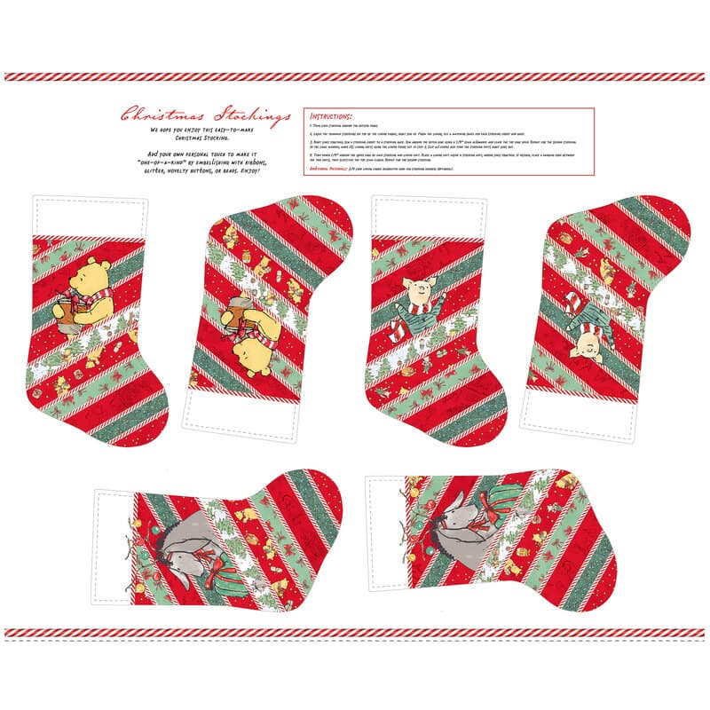 Christmas at Pooh Corner Christmas Stockings Panel — image 2