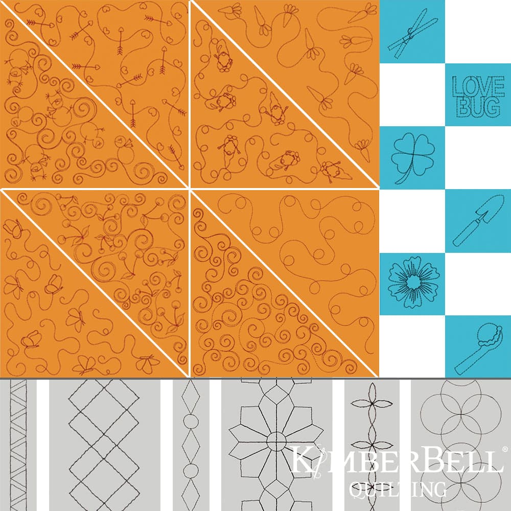 Kimberbell Cuties Vol. 2 Quilting Bundle, January-June - Background Quilting