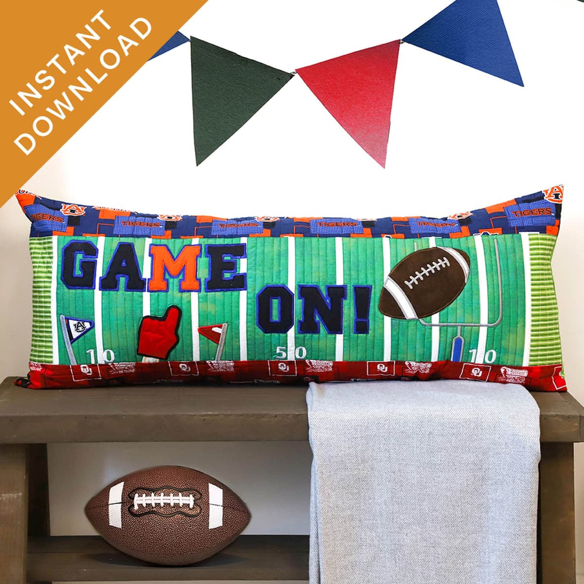 Game On! Football Bench Pillow