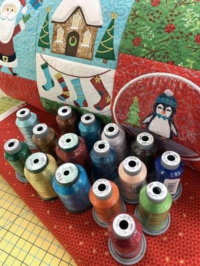 Laurie Kent Designs I Love Christmas Bench Pillow Machine Embroidery — image 3