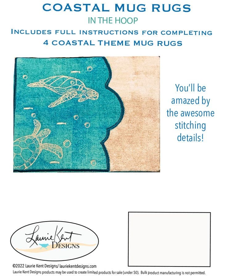 Laurie Kent Designs Coastal Mug Rugs Vol. 1 Machine Embroidery — image 3