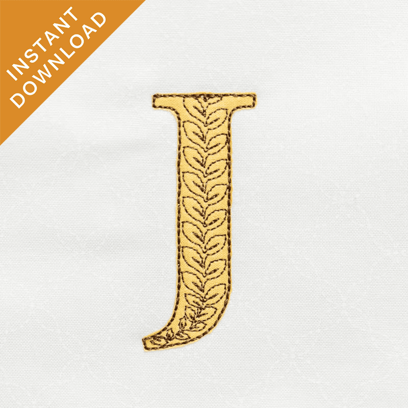 Leafy Vine Alphabet - J