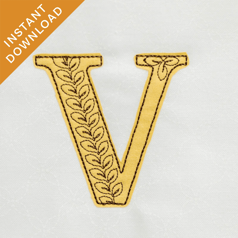Leafy Vine Alphabet - V