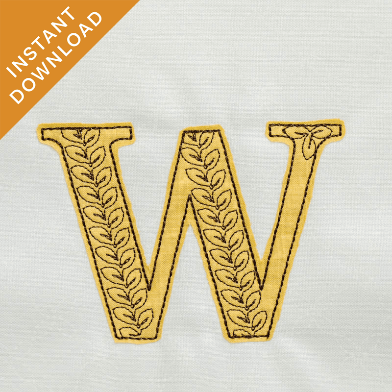 Leafy Vine Alphabet - W