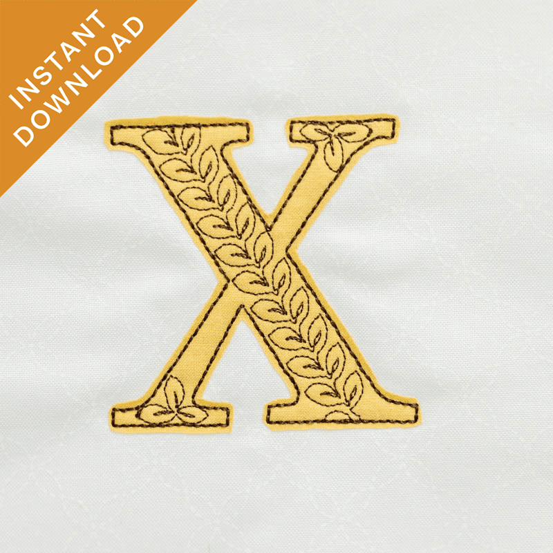 Leafy Vine Alphabet - X