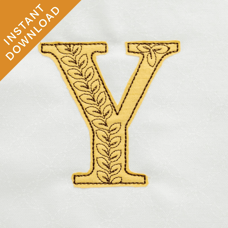 Leafy Vine Alphabet - Y