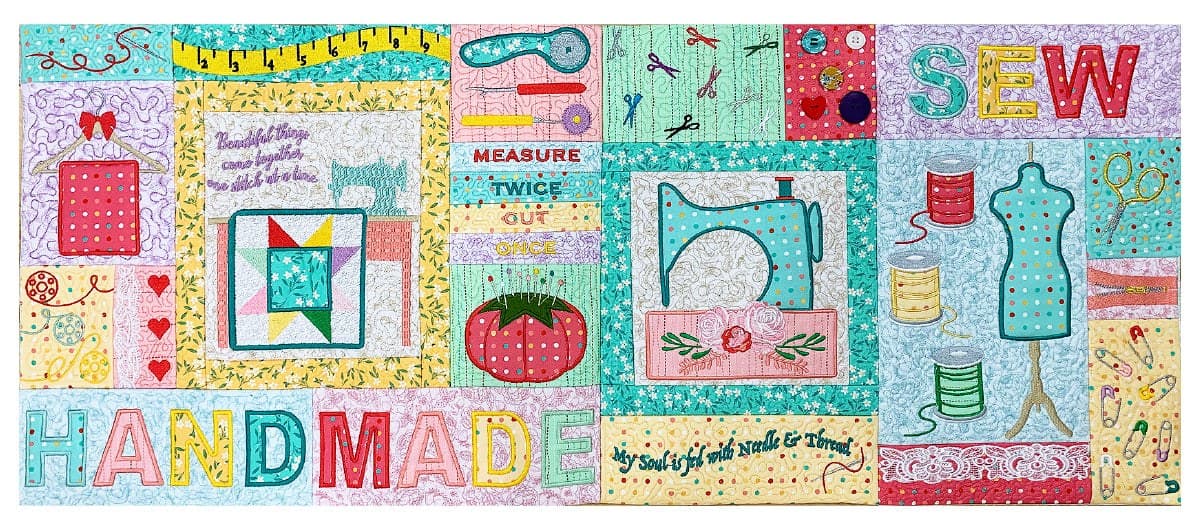 Laurie Kent Designs Sew Awesome Bench Pillow Machine Embroidery — image 2