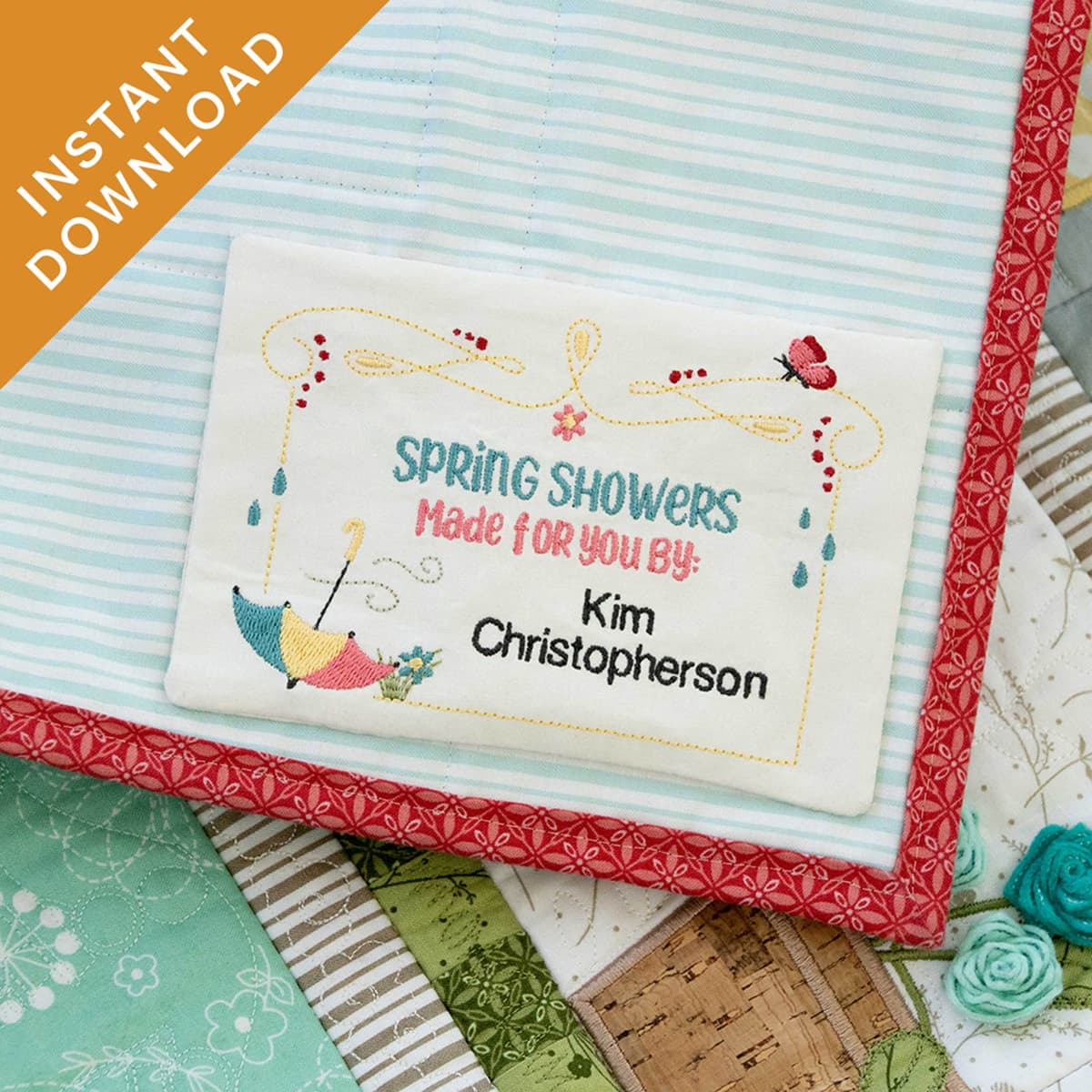 Spring Showers Quilt Label