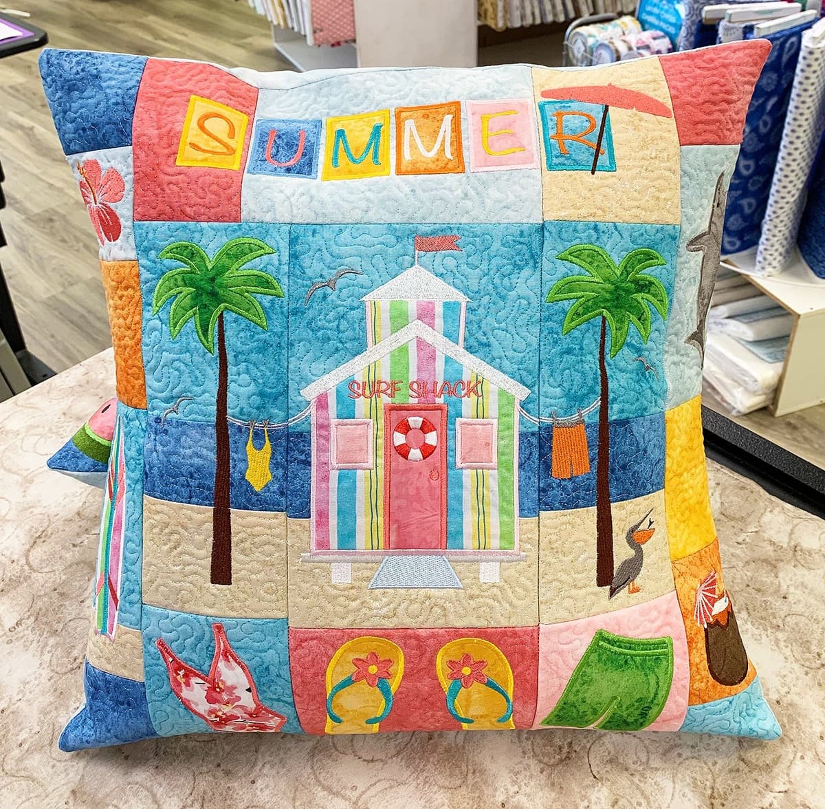 Laurie Kent Designs Summer Time Pillow Machine Embroidery — image 3
