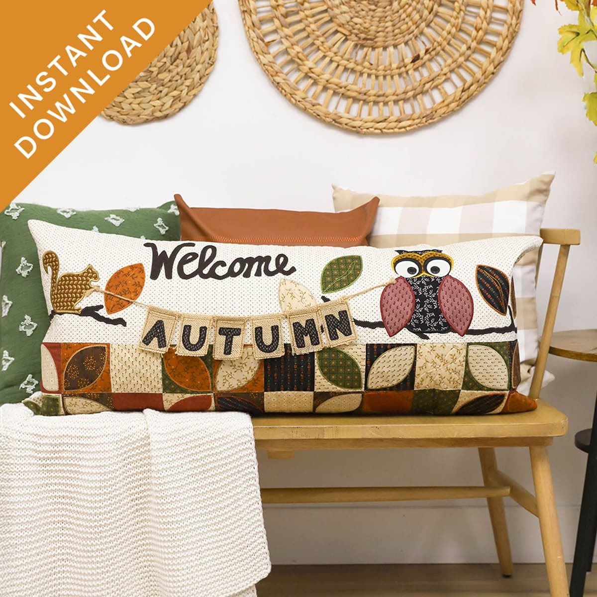 Welcome Autumn Bench Pillow