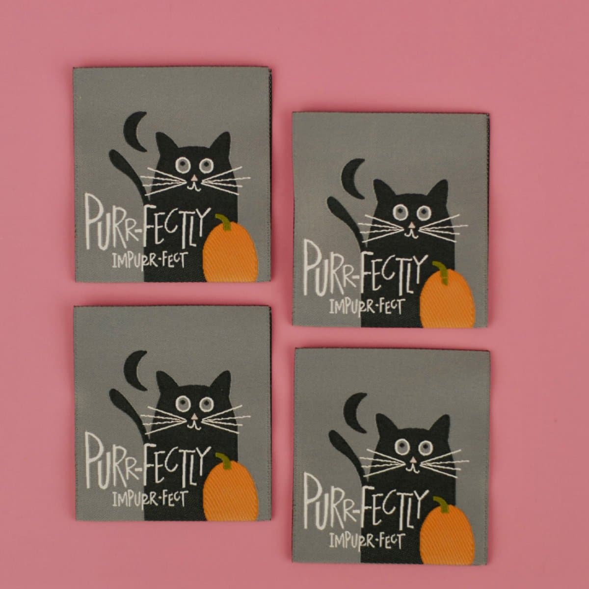 Kati Cupcake Sew-In Labels — Purrfectly Impurrfect (4 Pack)