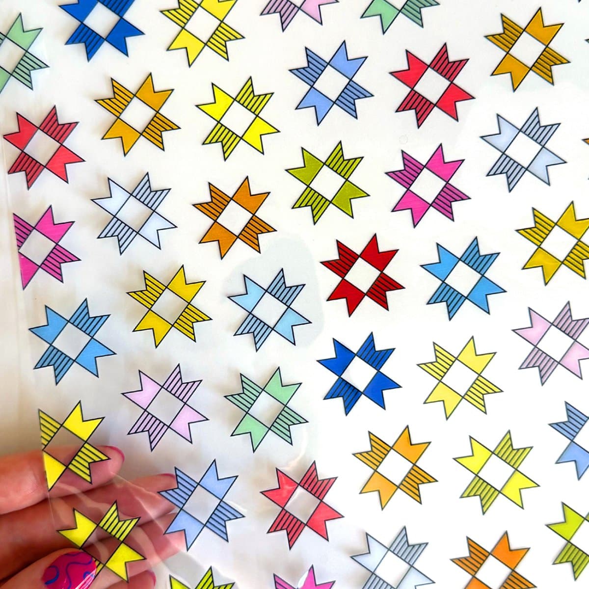 Sassafras Lane Patchwork Stars Clear TPU Vinyl 12in x 53in