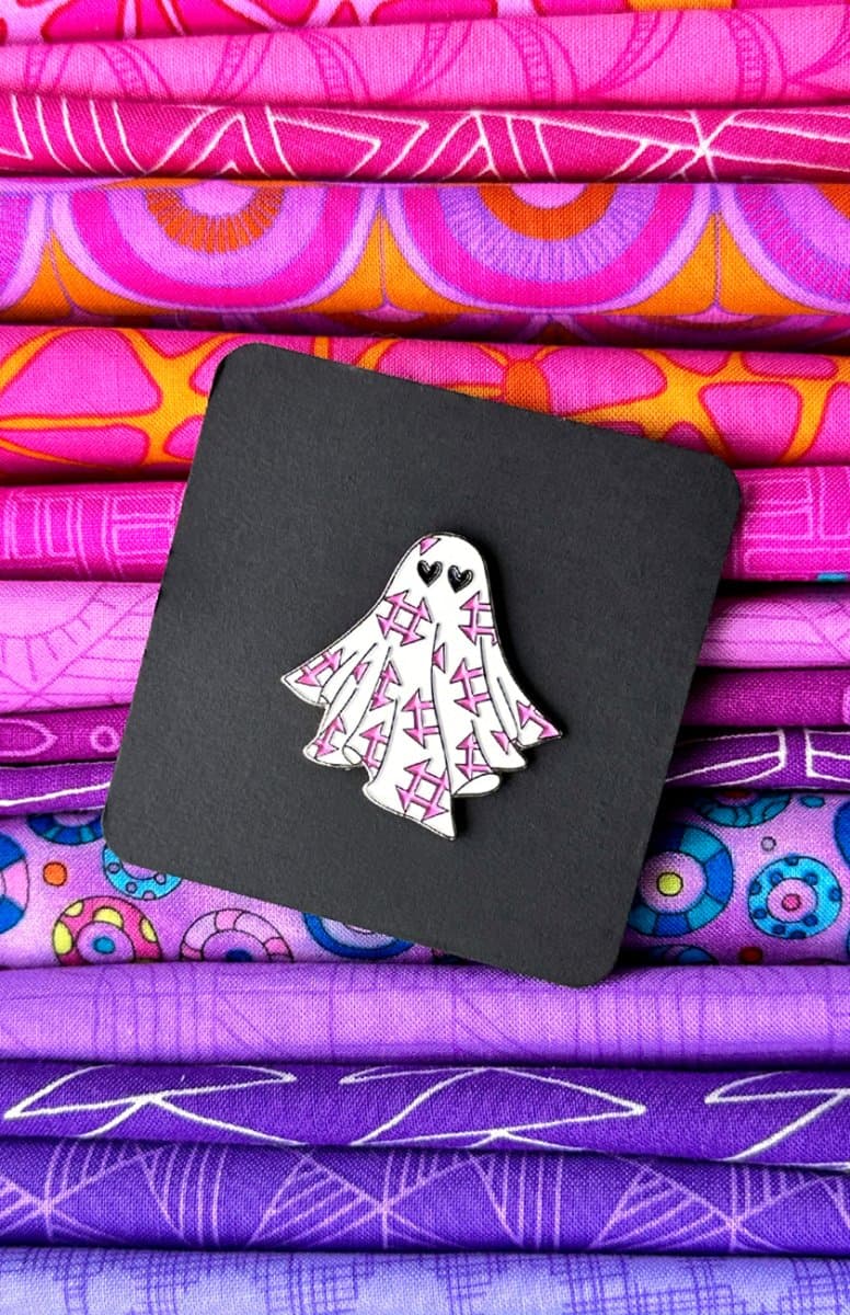 Sassafras Lane Pink Quilt Ghost Enamel Pin