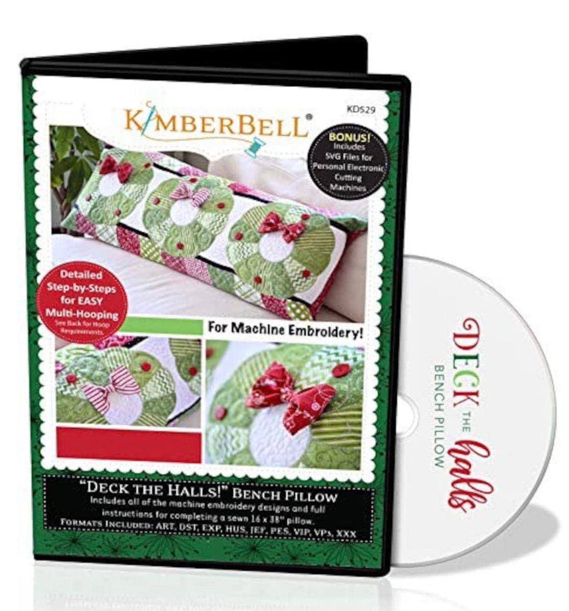 Kimberbell Deck the Halls Bench Pillow Embroidery Version KD529