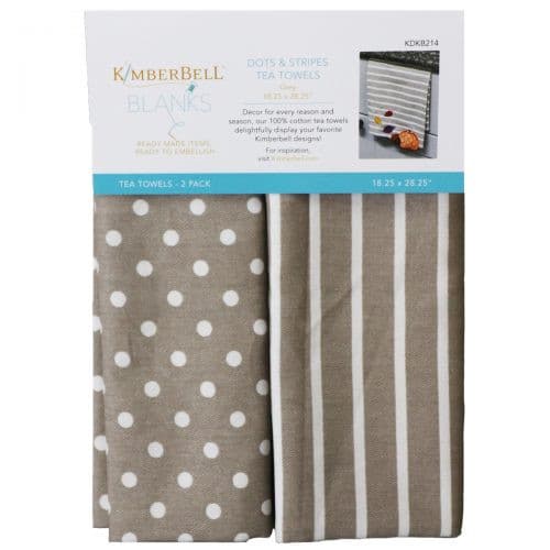 DOTS & STRIPES TEA TOWEL GREY SET OF 2