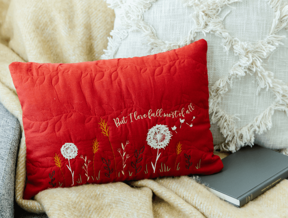 Quilted Pillow Cover Blank, Rust Linen — image 2