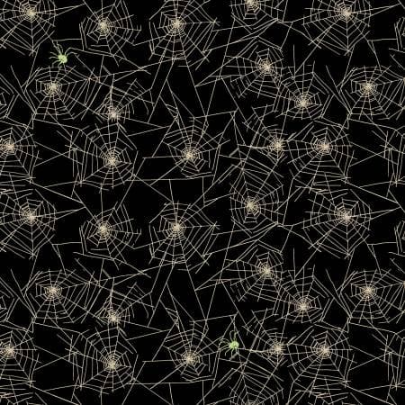 Clothworks Pick Your Poison — Spider Webs Black