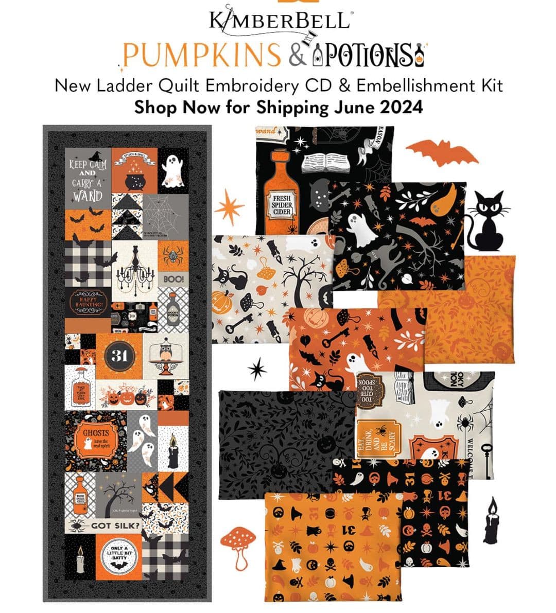 Pumpkins & Potions Ladder Quilt Embroidery Version — image 2