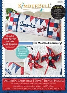 Kimberbell Designs AMERICA LAND THAT I LOVE BENCH PILLOW