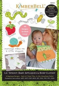 Kimberbell Designs Lil Sprout Baby Applique Burp Cloths