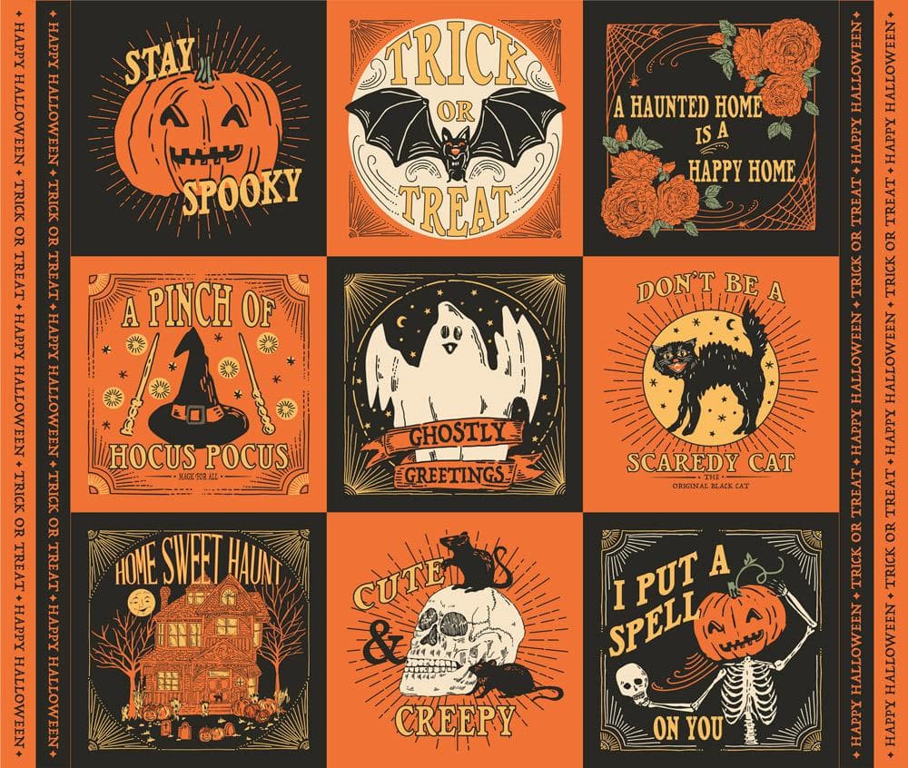 Home Sweet Haunt — Haunted Square Quilt Panel (35″ × 42″)