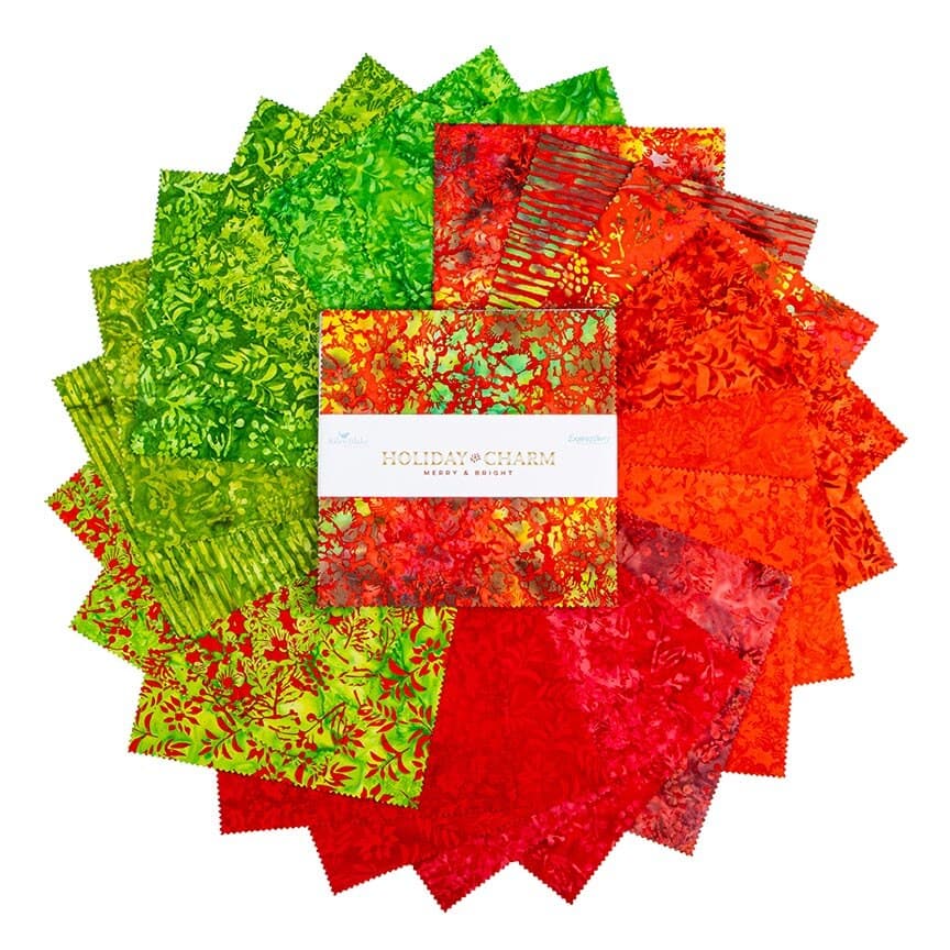 Batiks Holiday Charm Merry & Bright 10″ Stacker A (42 pcs) — image 2