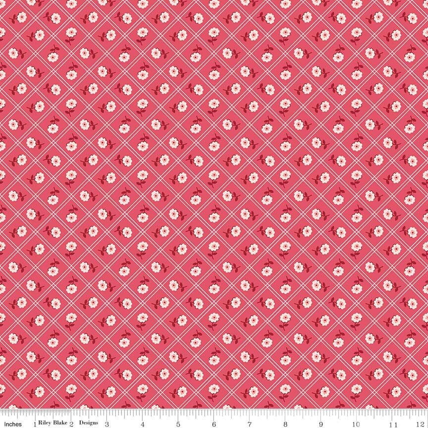 Berry & Sage Calico — Tea Rose